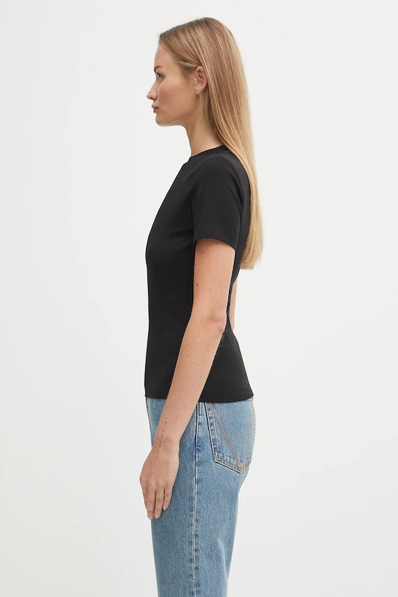 VETEMENTS t-shirt Logo Fitted T-Shirt WH76TR130B black AW25