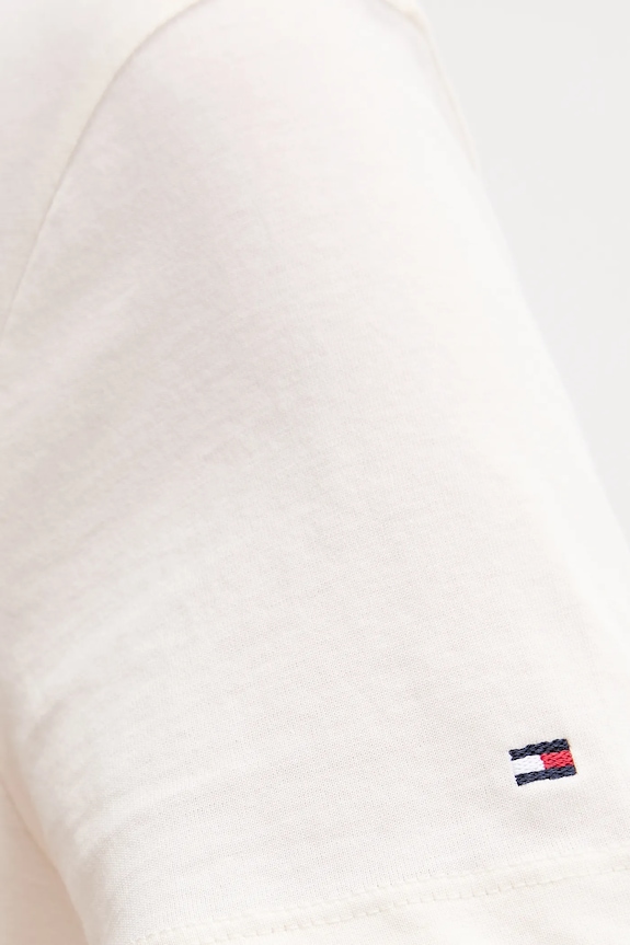 Bavlnené tričko Tommy Hilfiger WW0WW46120 béžová