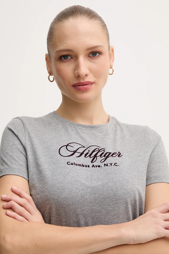 Tommy Hilfiger t-shirt bawełniany szary WW0WW46120
