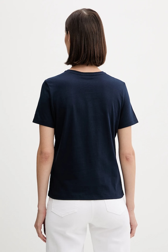 Oblečenie Bavlnené tričko Tommy Hilfiger WW0WW46120 tmavomodrá
