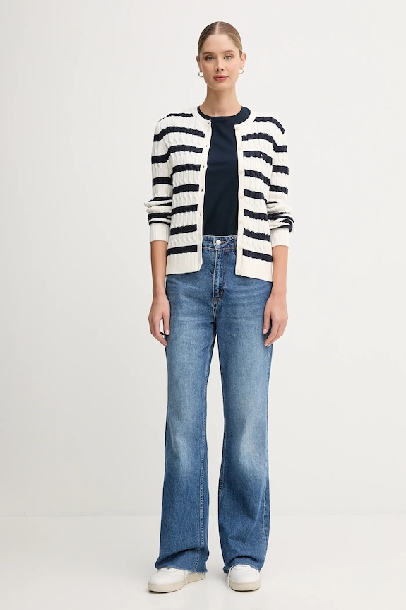 Bavlněné tričko Tommy Hilfiger WW0WW46153 námořnická modř AW25