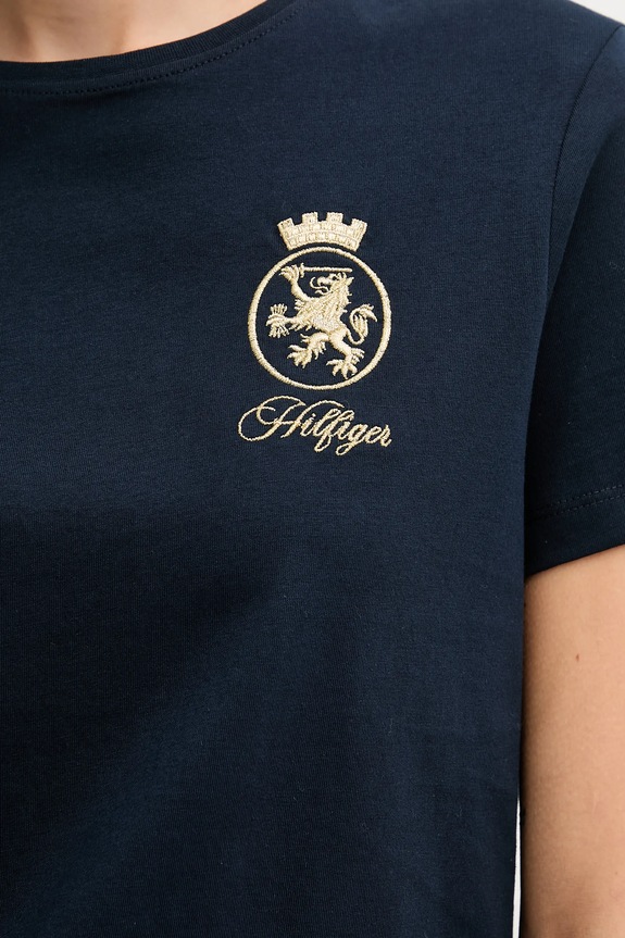 Bavlněné tričko Tommy Hilfiger WW0WW46153 námořnická modř