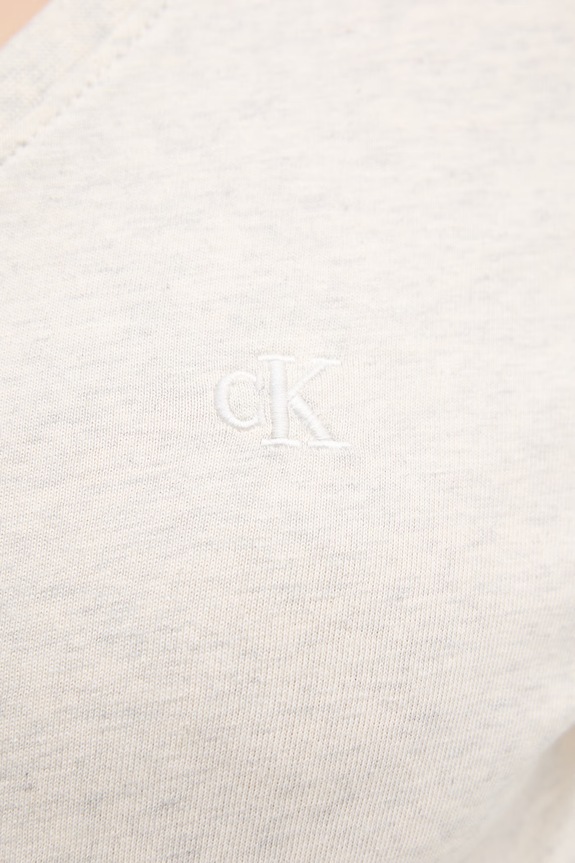 Bombažna kratka majica Calvin Klein Jeans LV047B205G bež