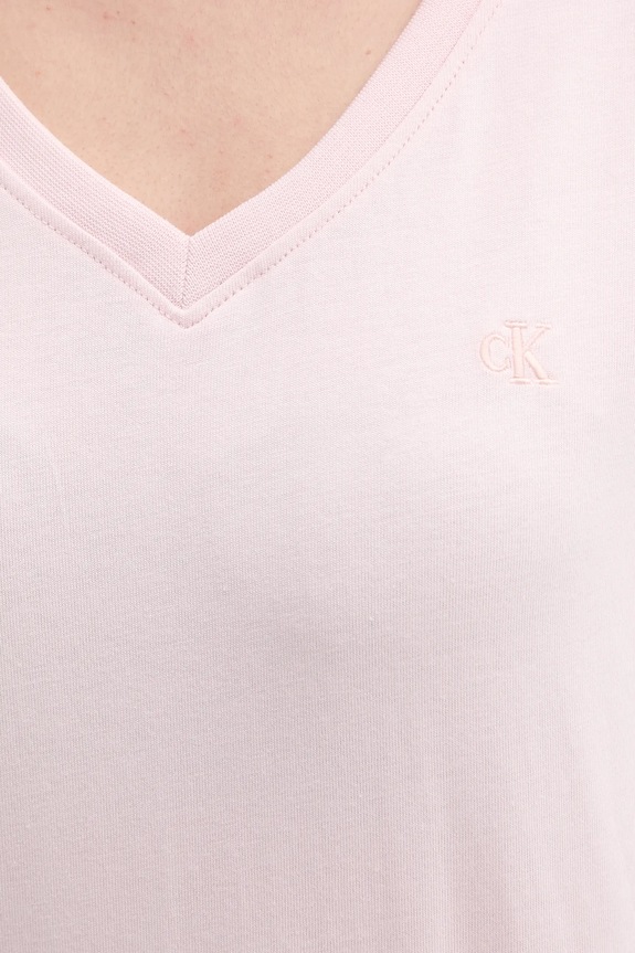 Βαμβακερό μπλουζάκι Calvin Klein Jeans LV047B205G ροζ
