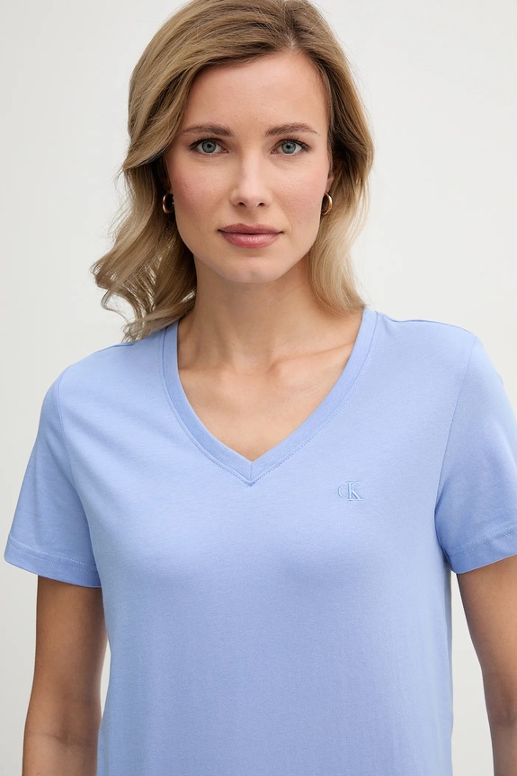 Bavlněné tričko Calvin Klein Jeans modrá LV047B205G