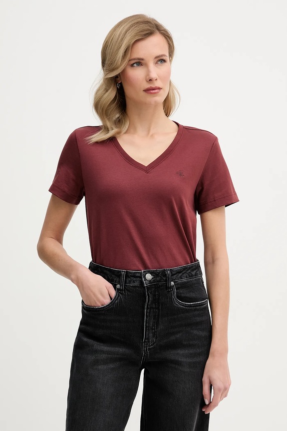 Calvin Klein Jeans t-shirt in cotone rosso LV047B205G