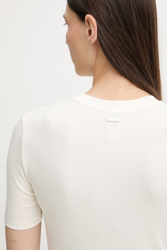 Calvin Klein tricou de damă cu modal LV044D246G bej