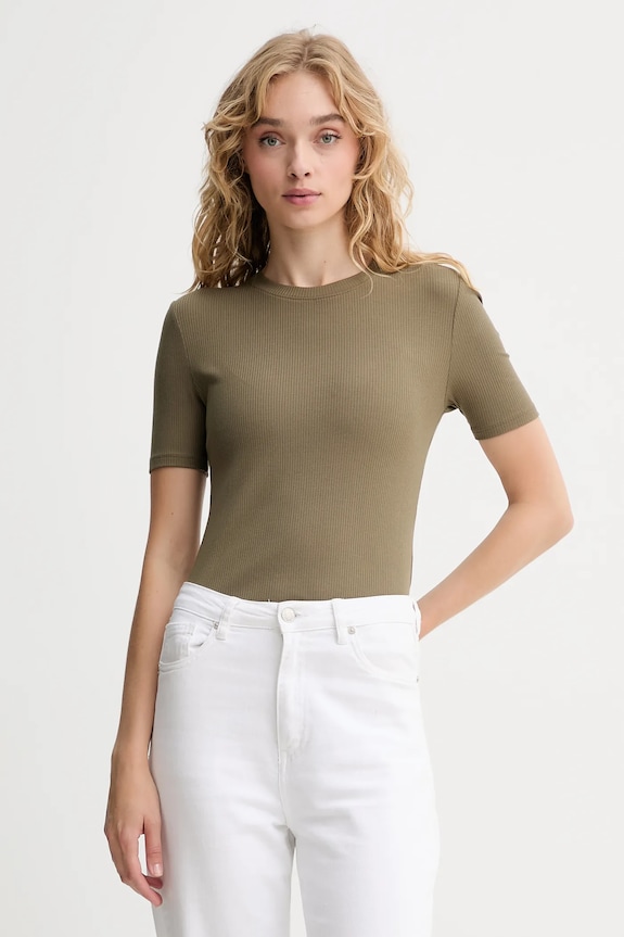 Calvin Klein tricou femei din modal print verde LV044D246G