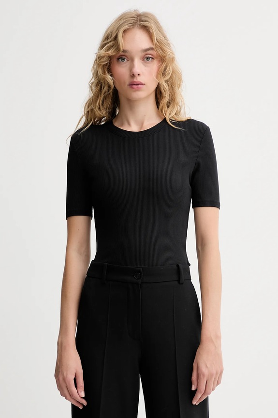Calvin Klein t-shirt damski z modalem z elastanem czarny LV044D246G