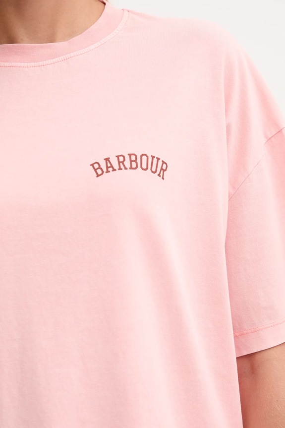 Barbour t-shirt in cotone CLAYDON LTS0687 rosa