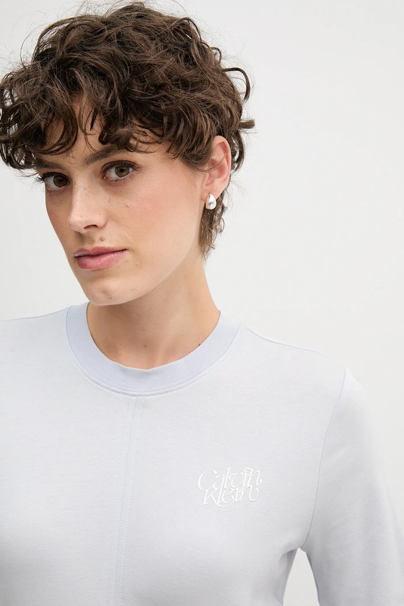 Bavlnené tričko Calvin Klein Jeans fialová LV047D211G