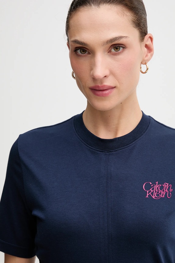 Calvin Klein Jeans tricou din bumbac bleumarin LV047D211G