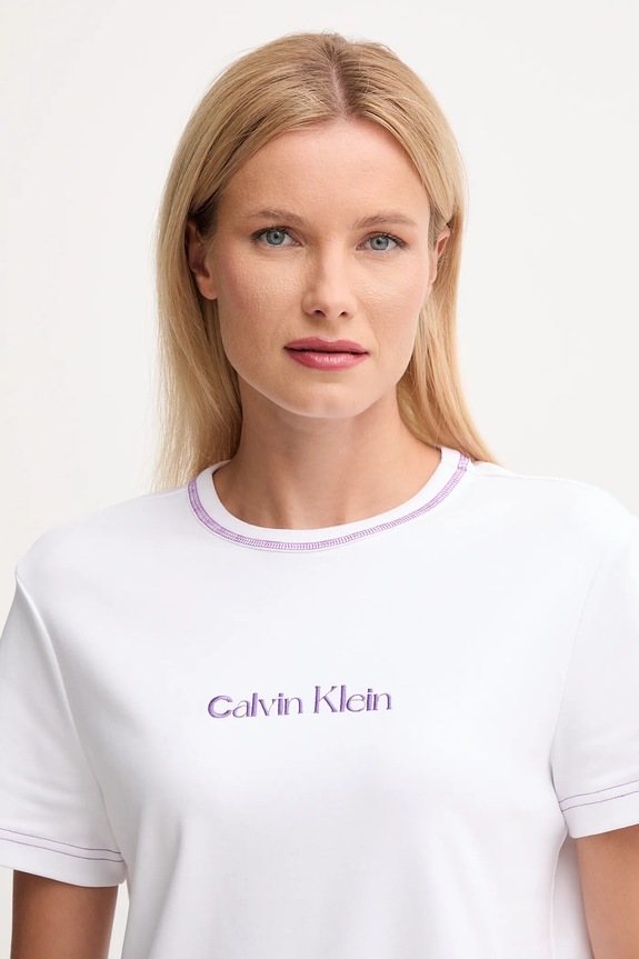 Βαμβακερό μπλουζάκι Calvin Klein Jeans λευκό LV047D213G