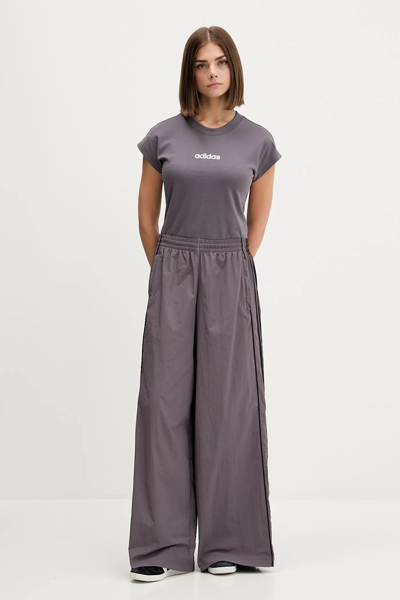 adidas t-shirt bawełniany Essentials Linear JC8236 szary SS26