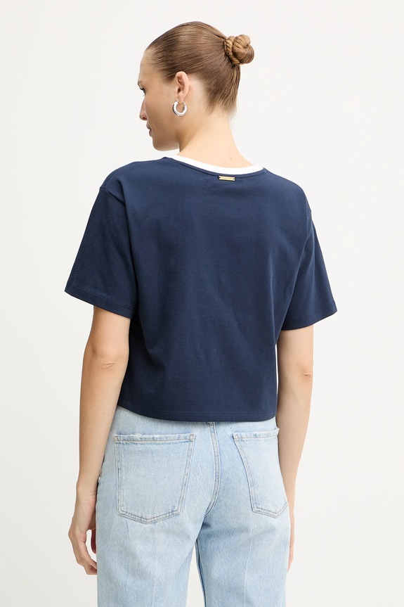 Odzież MICHAEL Michael Kors t-shirt bawełniany MF551WN2ZU granatowy