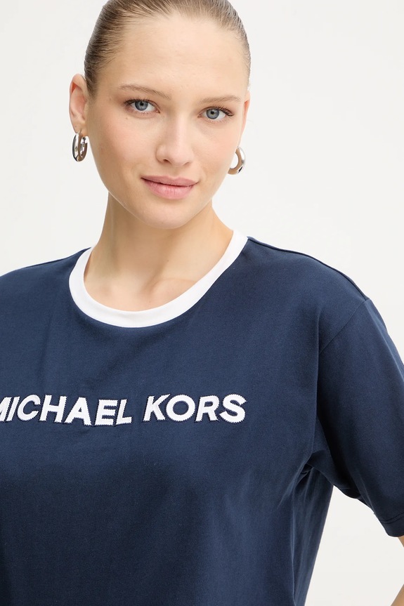 MICHAEL Michael Kors t-shirt bawełniany granatowy MF551WN2ZU