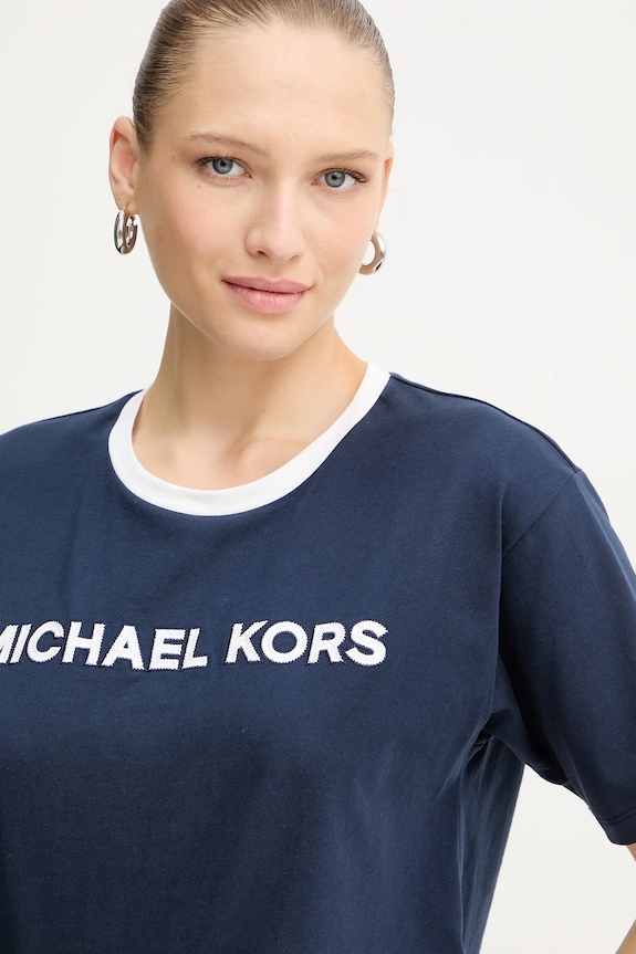 MICHAEL Michael Kors t-shirt bawełniany granatowy MF551WN2ZU