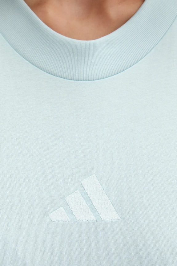 adidas t-shirt bawełniany All Szn JV9840 turkusowy