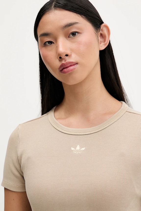 adidas Originals t-shirt Rib Tee beżowy JW3577