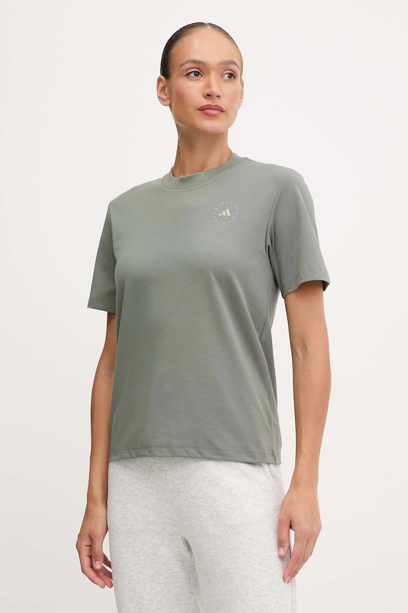 Μπλουζάκι adidas by Stella McCartney στάμπα πράσινο JW4651