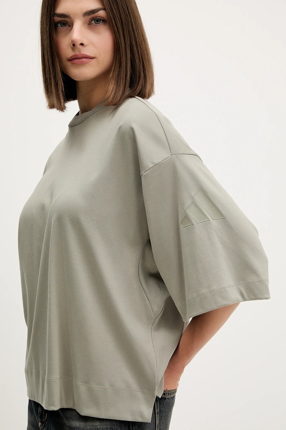 adidas t-shirt in cotone Soft Lux verde JW5068