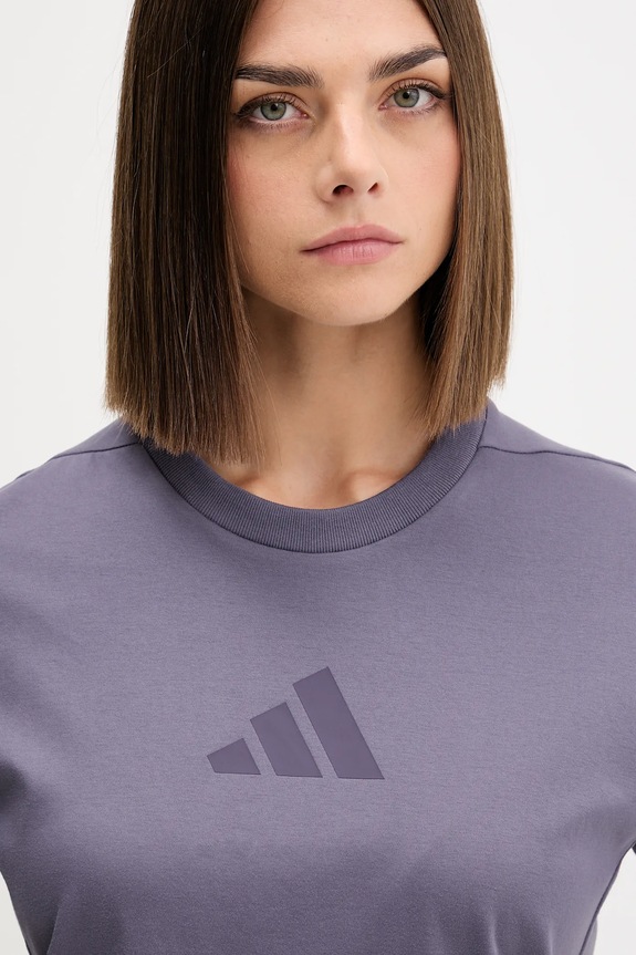 Хлопковая футболка adidas adidas x Z.N.E фиолетовой JW7755