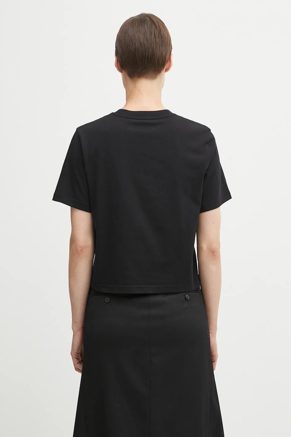 Clothing JW Anderson cotton t-shirt Anchor Embroidery Panelled Cropped JT0259.PG1715 black