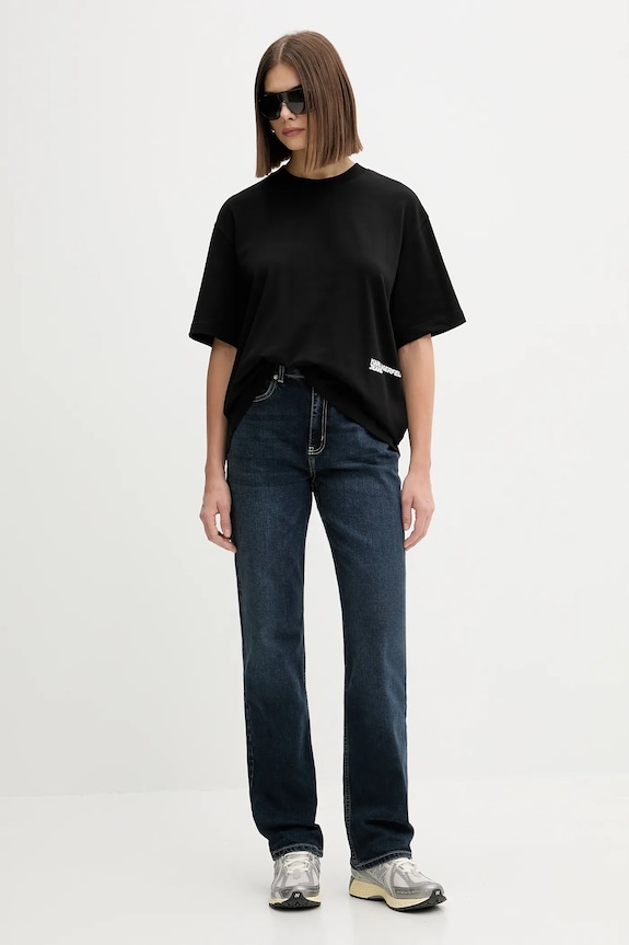 Ρούχα Βαμβακερό μπλουζάκι Karl Lagerfeld Jeans A4W17096 μαύρο