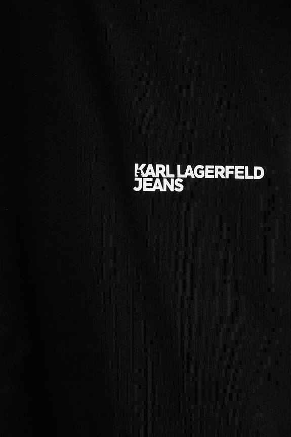 Βαμβακερό μπλουζάκι Karl Lagerfeld Jeans A4W17096 μαύρο