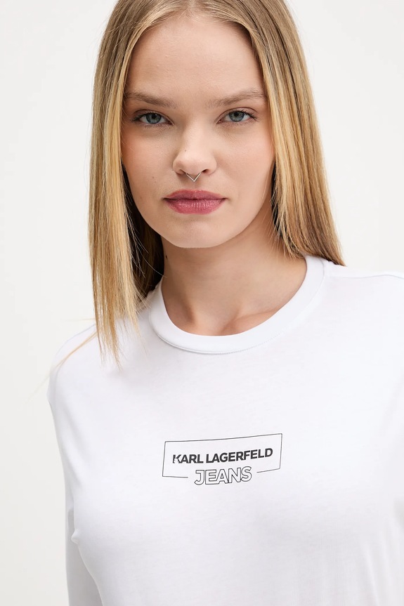 Karl Lagerfeld Jeans t-shirt γυναικείος βαμβακερός λευκό A4W17003