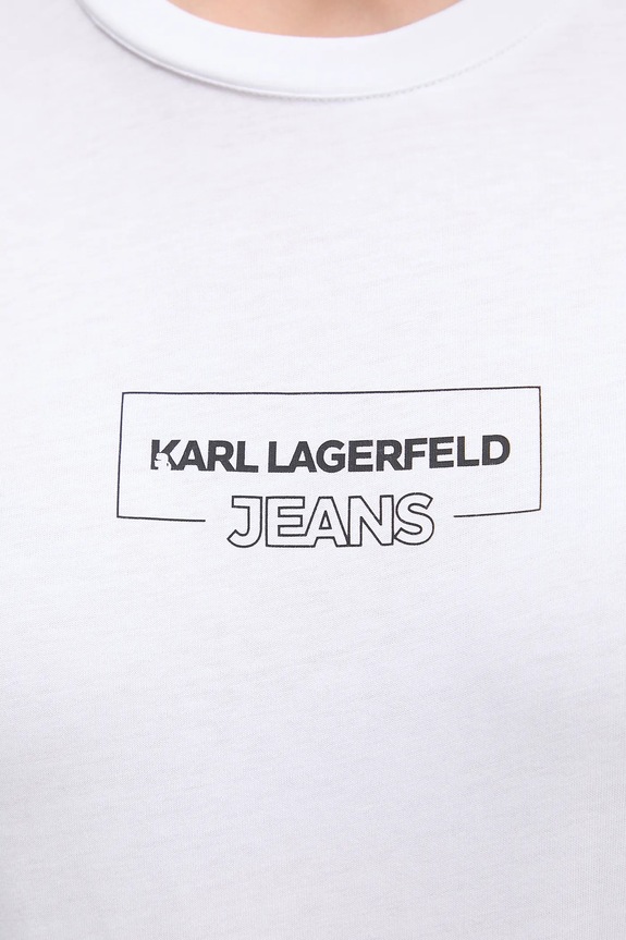 Karl Lagerfeld Jeans t-shirt γυναικείος βαμβακερός A4W17003 λευκό