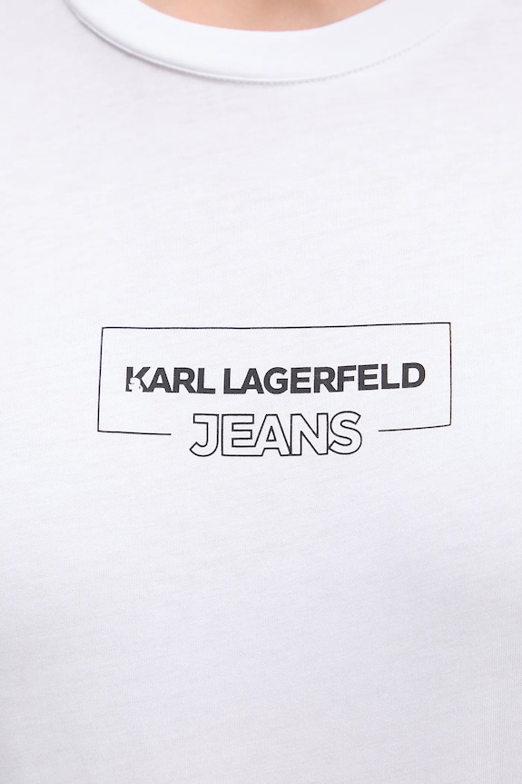 Karl Lagerfeld Jeans t-shirt γυναικείος βαμβακερός A4W17003 λευκό