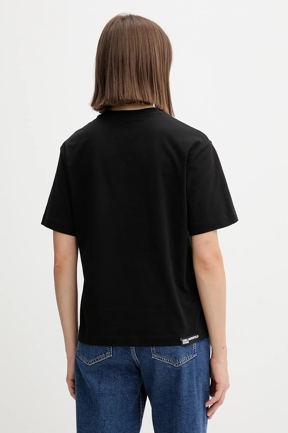 Oblečenie Bavlnené tričko Karl Lagerfeld Jeans A4W17008 čierna
