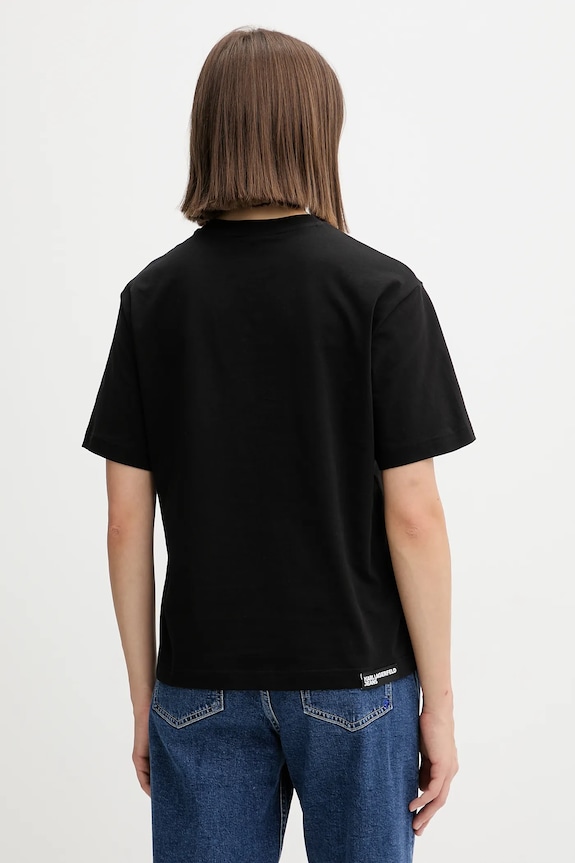 Oblečenie Bavlnené tričko Karl Lagerfeld Jeans A4W17008 čierna