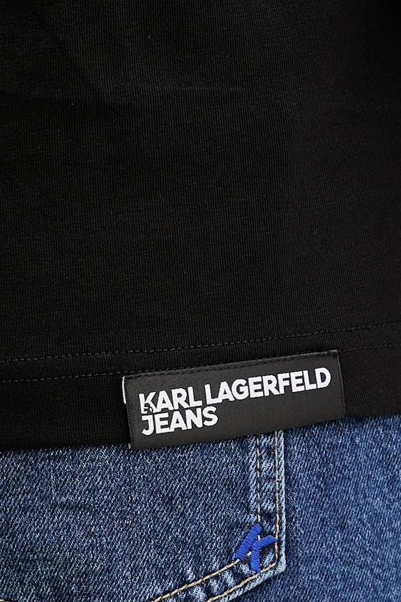 Bavlnené tričko Karl Lagerfeld Jeans A4W17008 čierna
