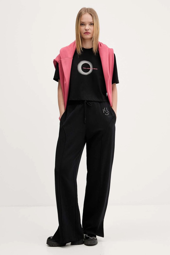 Karl Lagerfeld Jeans tricou A4W17011 negru AW25