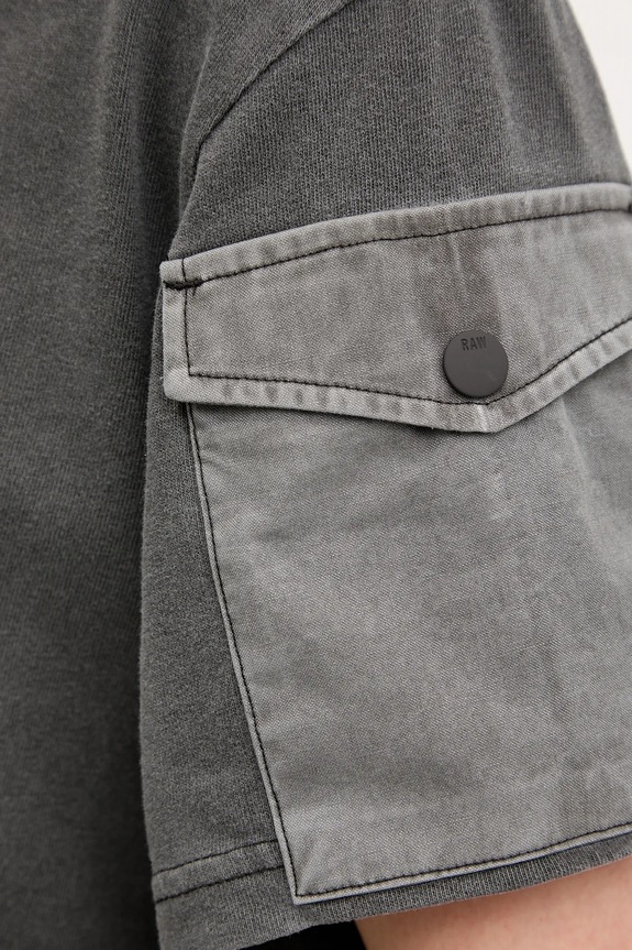 Bavlnené tričko G-Star Washed mix boxy cropped D27193.C756 sivá