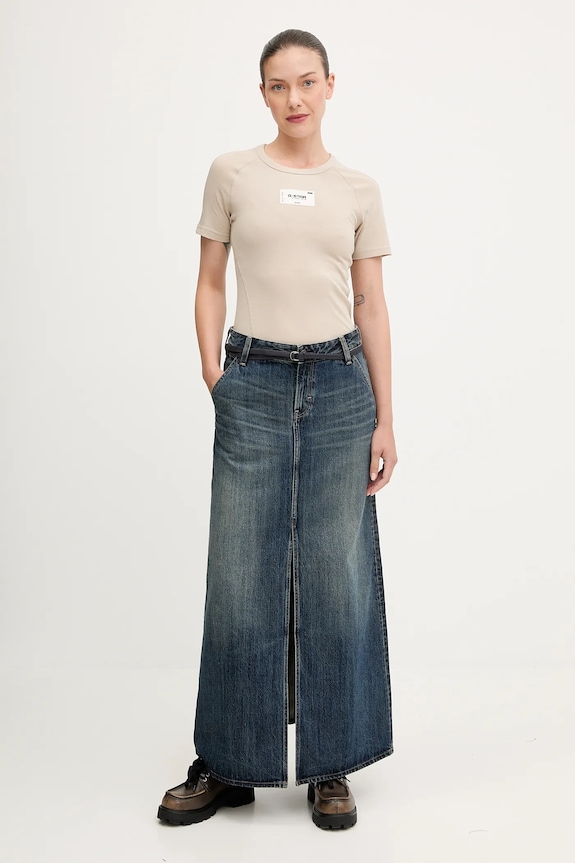 Bavlnené tričko G-Star Embro patch slim D27741.D961 béžová AW25