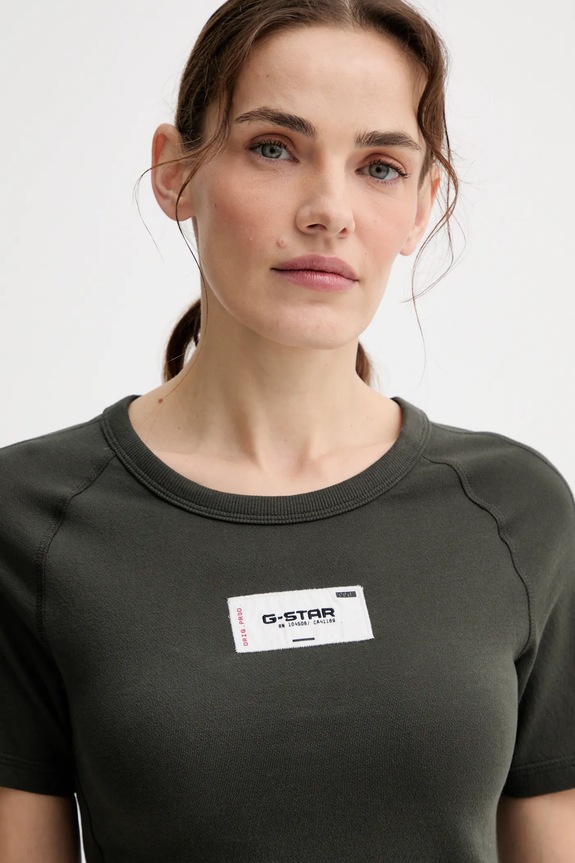 Bavlnené tričko G-Star Embro patch slim zelená D27741.D961