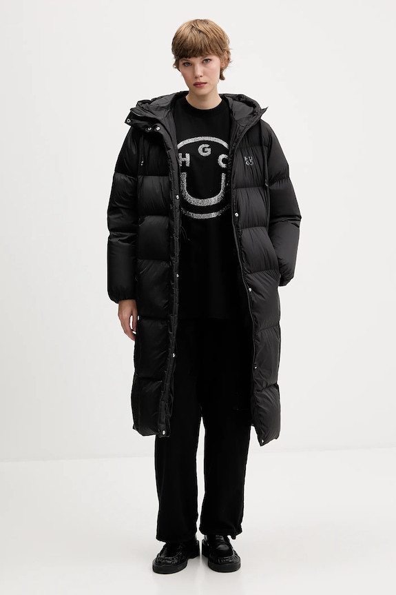 HUGO Blue tricou din bumbac Oversized_tee_B_6 50550141 negru AW25