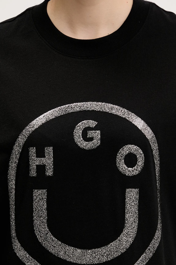 HUGO Blue tricou din bumbac Oversized_tee_B_6 50550141 negru