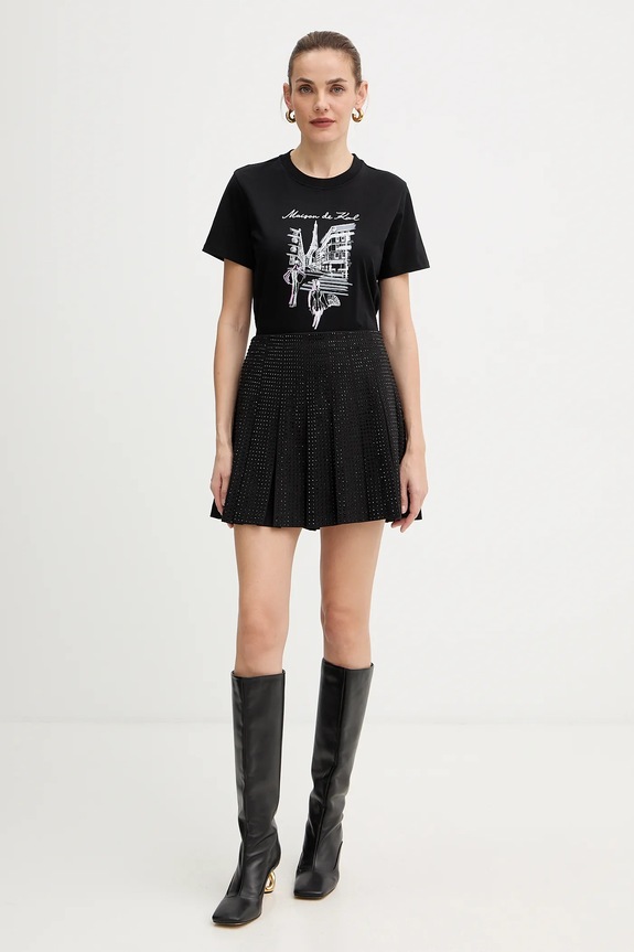 Bavlněné tričko Karl Lagerfeld A4W17087 černá AW25