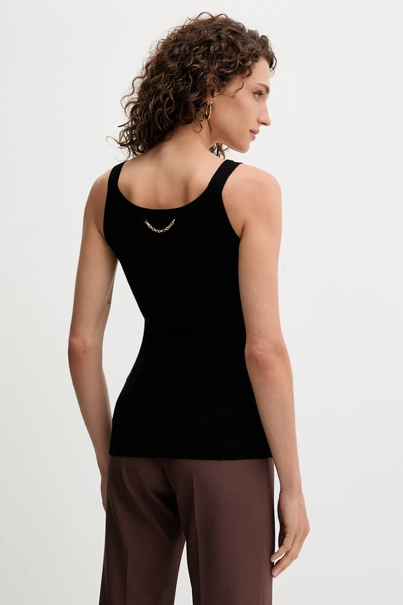 Ρούχα Top με προσθήκη μαλλιού Elisabetta Franchi TK63B57E2 μαύρο