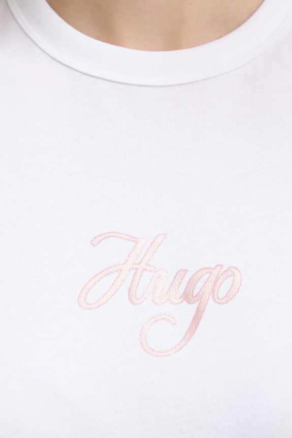Bavlnené tričko HUGO Destrel_3 50550117 biela