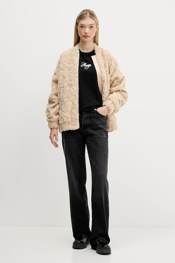 Bavlnené tričko HUGO Destrel_3 50550117 čierna AW25