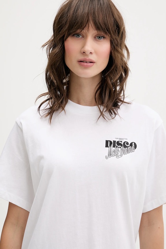 Bavlnené tričko HUGO Vintage Tee_18 béžová 50550148