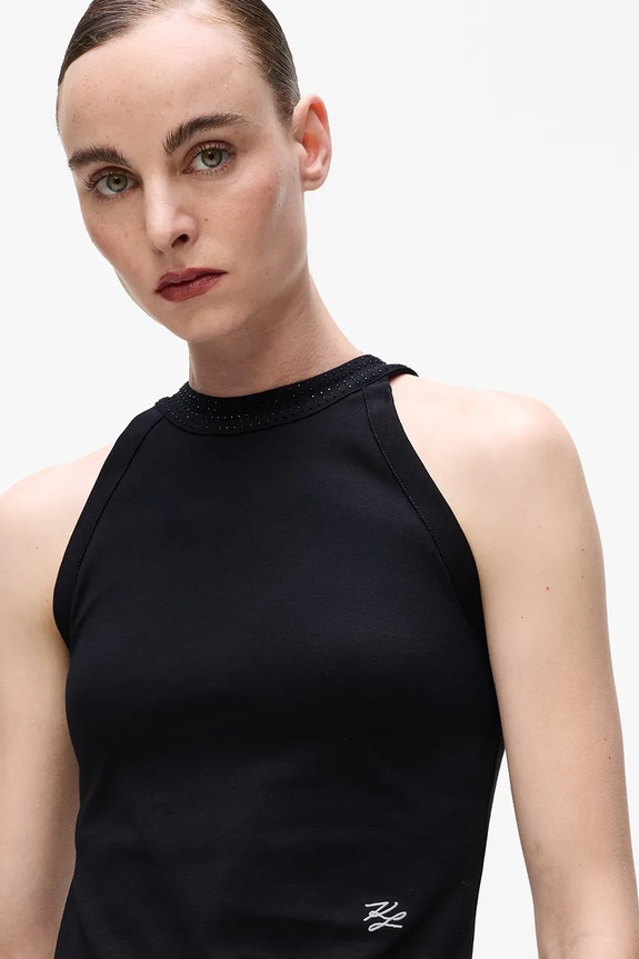 Odjeća Pamučni top Karl Lagerfeld A4W17056 crna