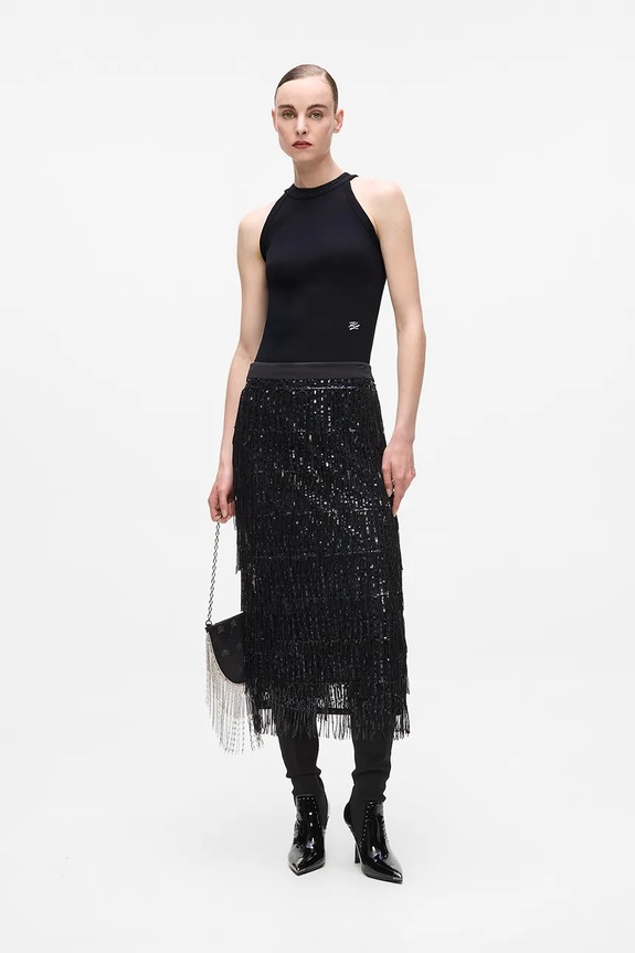 Pamučni top Karl Lagerfeld crna A4W17056