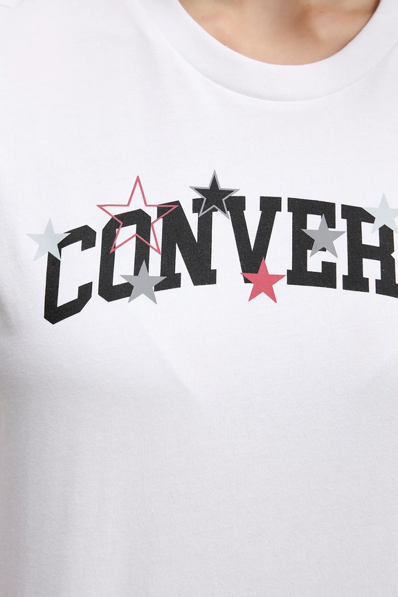 Pamučna majica Converse CVW5T026 bijela
