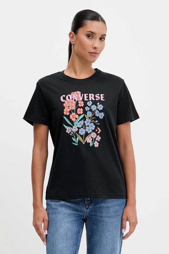 Converse pamut póló pamut fekete CVW5T235